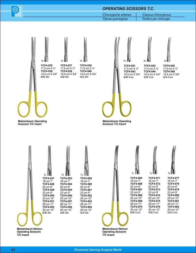 Surgical Gum Tissue Scissors Serrated T/C- Metzenbaum Curved 14.5cm